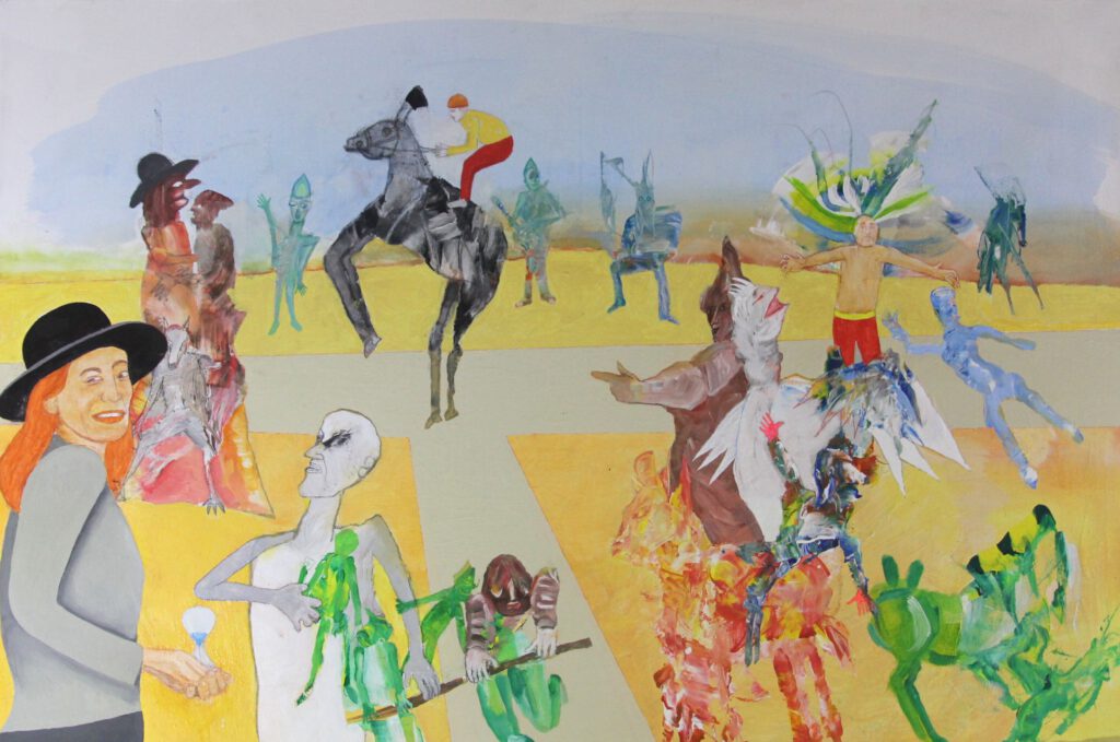 das stundenglas, acryl auf landwand, 120x80cm